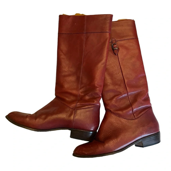 Vintage Etienne Aigner red women’s boots sz 8 - Picture 1 of 6